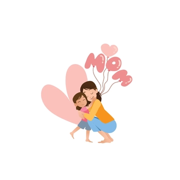 Free Single Mom Mother's Day Clipart Template to Edit Online