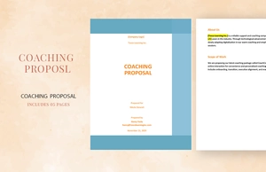 Coaching Proposal Template Coaching Proposal Template