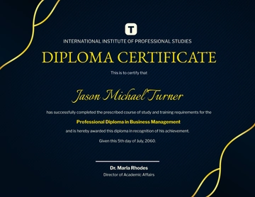 Free Professional Diploma Certificate Template to Edit Online
