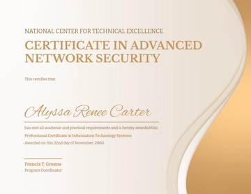 Free Elegant Background Professional Certificate Template to Edit Online