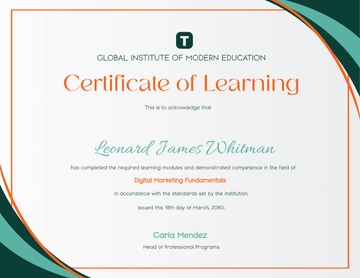 Free Professional Certificate of Learning Template to Edit Online