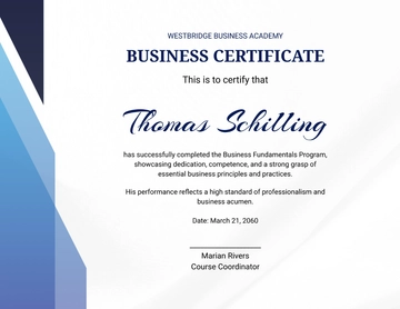 Free Simple Professional Business Certificate Template to Edit Online