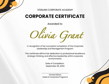 Free Corporate Professional Certificate Template to Edit Online