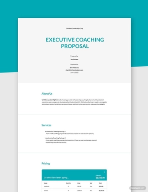 Executive Coaching Proposal Template Executive Coaching Proposal Template