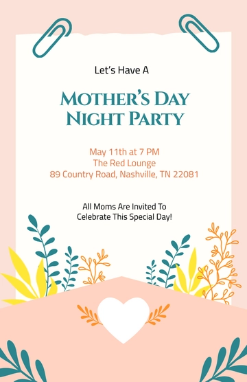 Free Peach Mother’s Day Party Poster Template to Edit Online