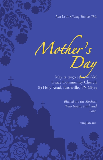 Free Mother’s Day Church Poster Template to Edit Online