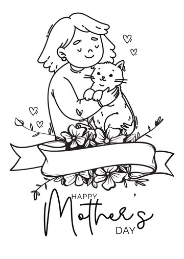 Free Fur Mom Mother's Day Drawing Template to Edit Online