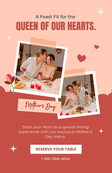 Free Mother's Day Restaurant Poster Template to Edit Online
