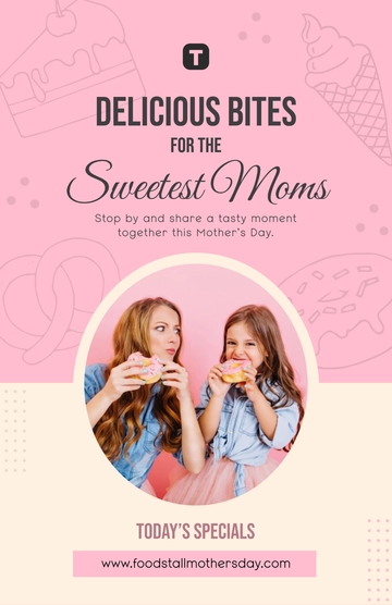 Free Pink Mother's Day Poster Template to Edit Online