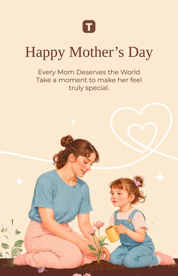 Free Retro Mother's Day Poster Template to Edit Online