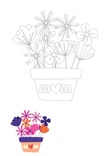 Free Beautiful Mother's Day Coloring Page Template to Edit Online