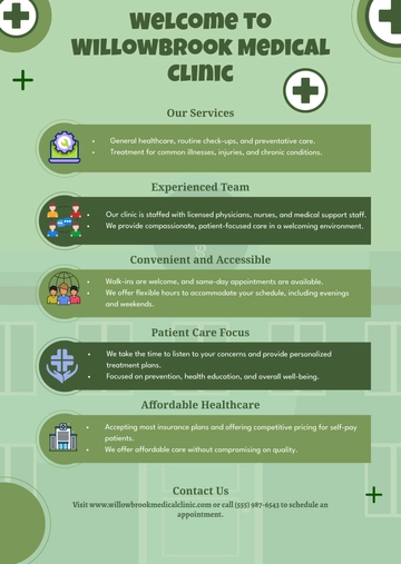 Free Simple Medical Clinic Infographic Template to Edit Online