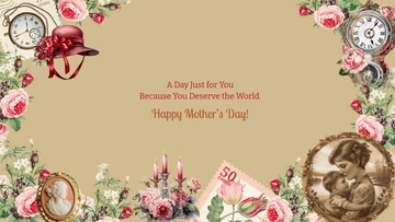 Free Vintage Mother's Day Background Template to Edit Online