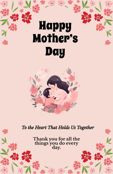 Cute Mother's Day Poster Design Template to Download