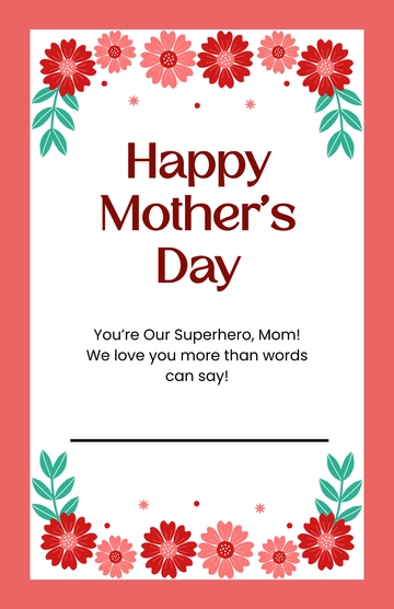 Blank Mother’s Day Poster for Kids Template to Download