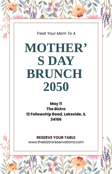 Mother’s Day Brunch Poster Template to Download