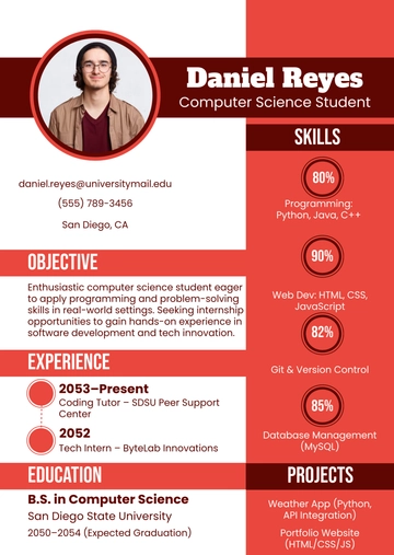 Free Resume Infographic Template for Students to Edit Online