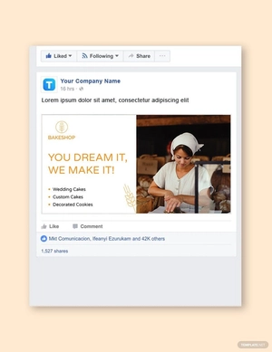 Bakery Facebook Post Template