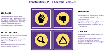 Free Construction SWOT Analysis Template to Edit Online