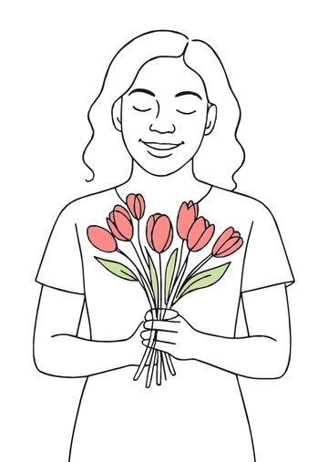Free Floral Bouquet Mother's Day Drawing Template to Edit Online