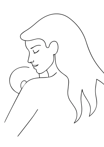Free Mother and Baby Mother's Day  Drawing Template to Edit Online