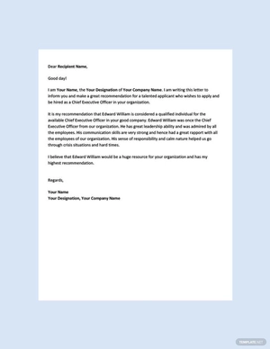 Siimple CEO Recommendation Letter