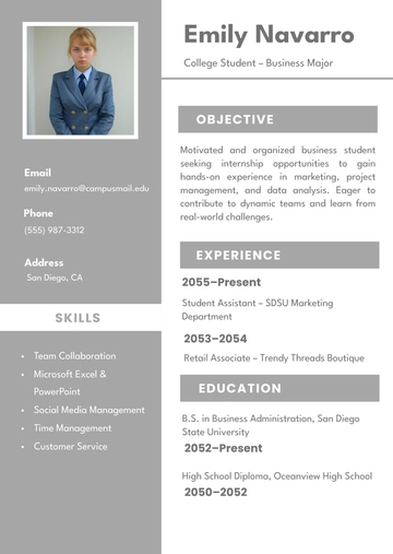 Free College Resume Infographic Template to Edit Online