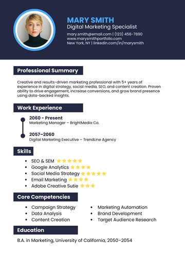Free Marketing Resume Infographic Template to Edit Online