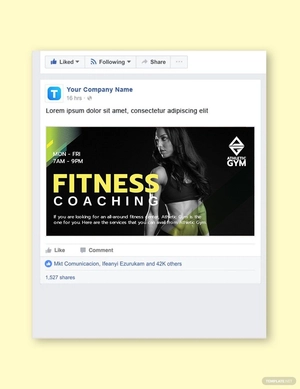 Fitness Trainer Coach Facebook Post Template