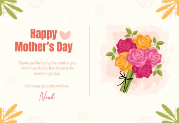 Free Foster Mom Mother’s Day Greeting Card Template to Edit Online