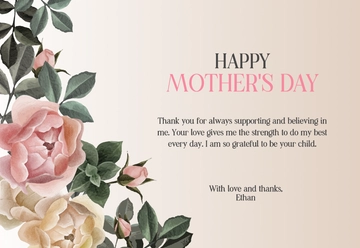 Free Mother’s Day Card from Students Template to Edit Online