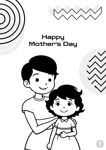 Free Modern Mother's Day Drawing for Kids Template to Edit Online