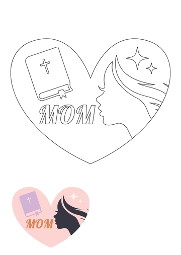 Free Aesthetic Mother's Day Bible Coloring Page Template to Edit Online