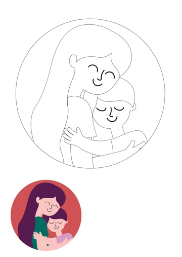 Free Mother's Day Coloring Page for Kindergarten Template to Edit Online