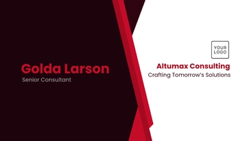 Free Sleek Red Visiting Business Card Template to Edit Online