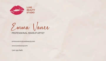 Free Modern Makeup Artist Visiting Business Card Template to Edit Online