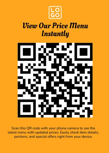 Free QR Code Price Menu Template to Edit Online