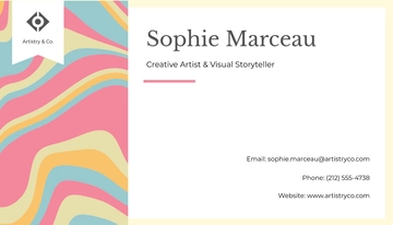 Free Creative Artist Visiting Business Card Template to Edit Online