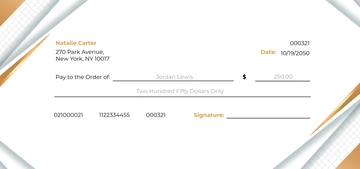 Free Blank Personal Cheque Template to Edit Online