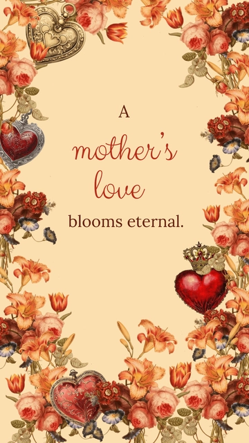 Free Vintage Floral Background Mother's Day Quote Template to Edit Online