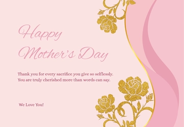Free Elegant Glitter Mother's Day Card  Template to Edit Online