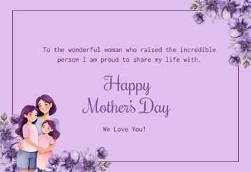 Free Purple Mother's Day Card Template to Edit Online