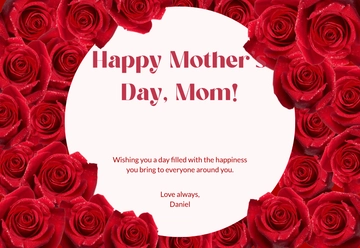 Free Red Loving Mother’s Day Card Template to Edit Online