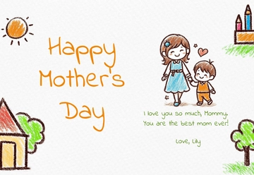 Free Mother’s Day Card for Kindergarten Template to Edit Online