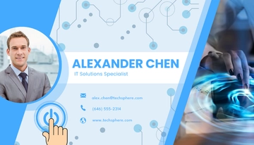 Free Aesthetic IT Visiting Business Card Template to Edit Online