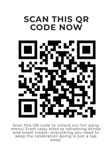 Free Colorful QR Code Party Menu Template to Edit Online