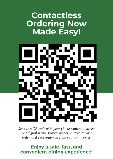 Free Contactless Ordering QR Code Menu Template to Edit Online