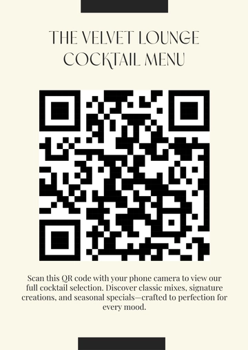 Free Cocktail QR Code Menu Template to Edit Online
