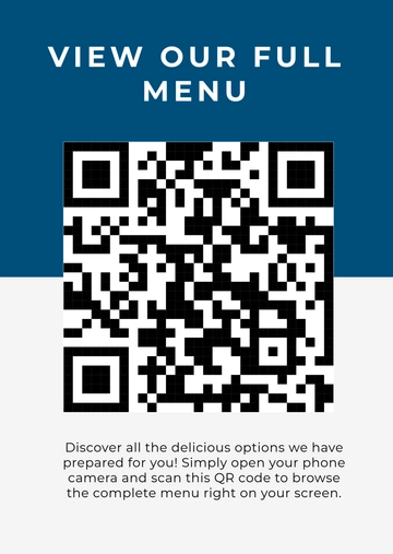Free QR Code Viewing Menu Template to Edit Online