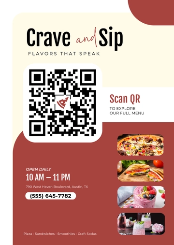 Free Creative QR Code Menu List Template to Edit Online